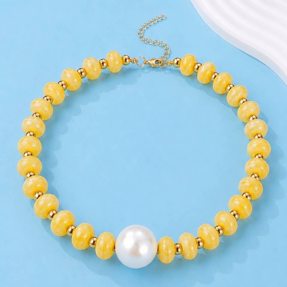 Pearl Pendant Resin Beaded Necklaces | 40NK9751