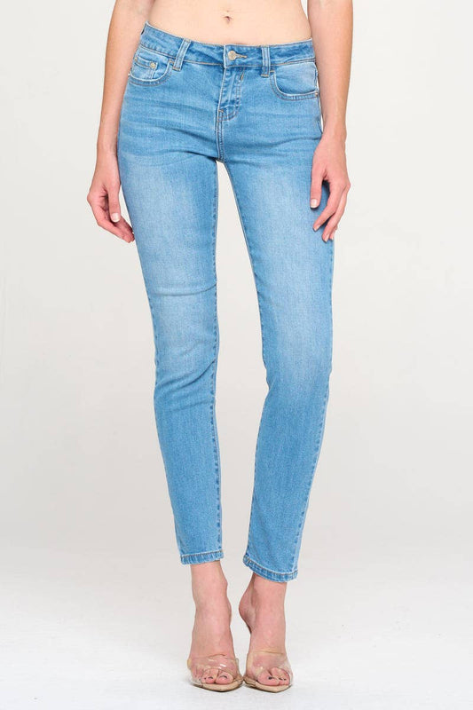Light Wash - Mid-Rise Skinny Jeans