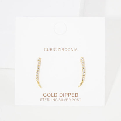 Gold Dipped CZ Embellished Ear Crawlers