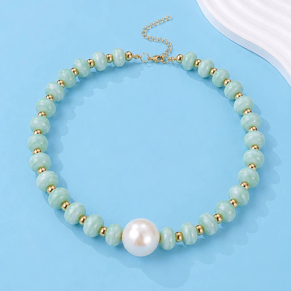 Pearl Pendant Resin Beaded Necklaces | 40NK9751