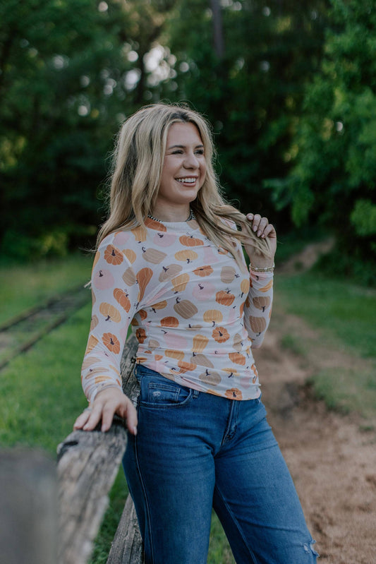 Pumpkins & Gourds Mesh Top