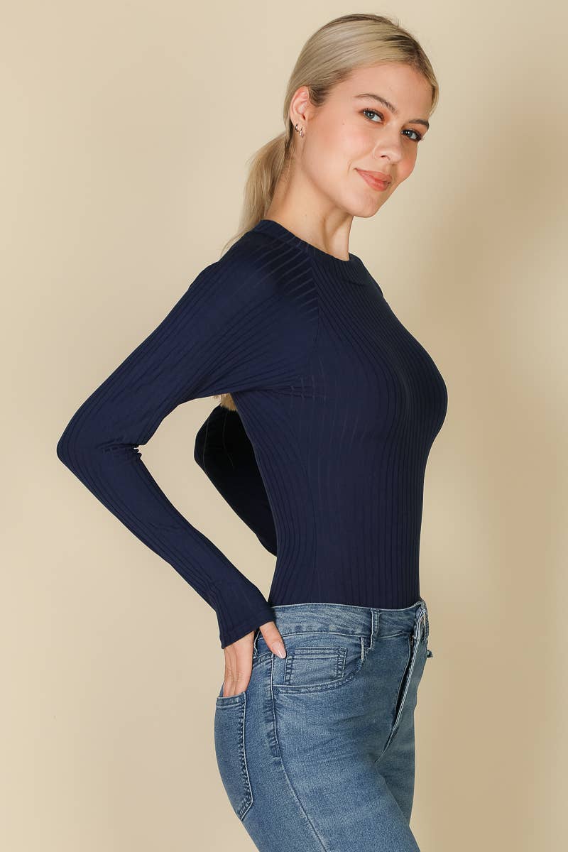 MockNeck Ribbed Bodysuit