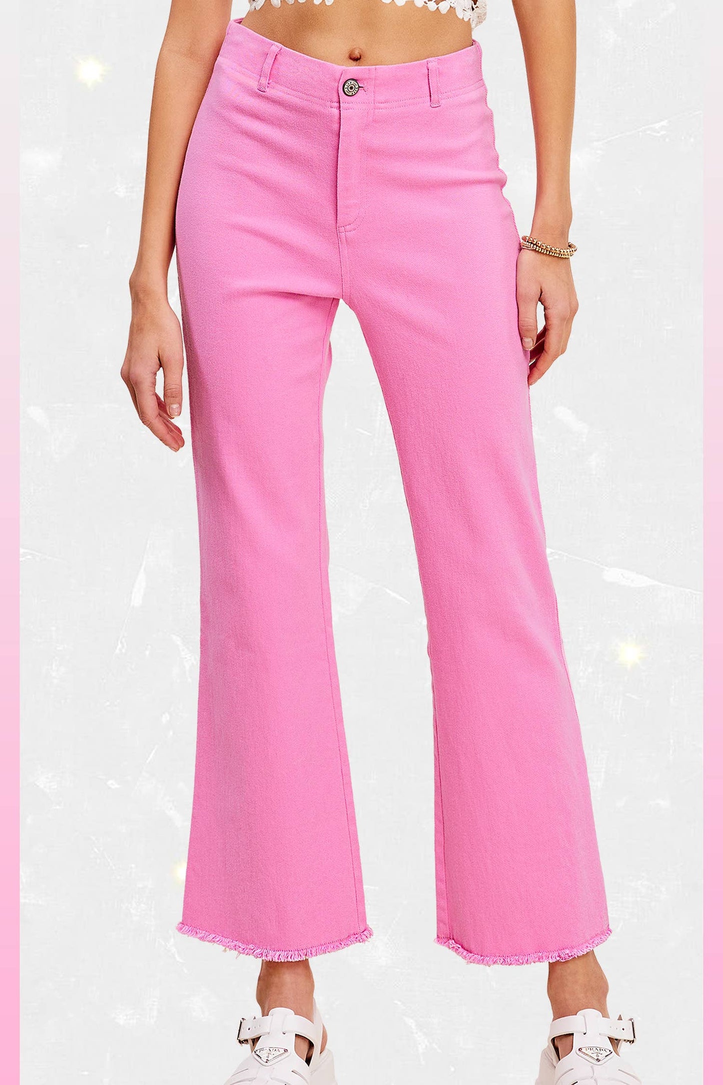 Soft Washed Stretchy High Waisted Flare Pants: Red / L