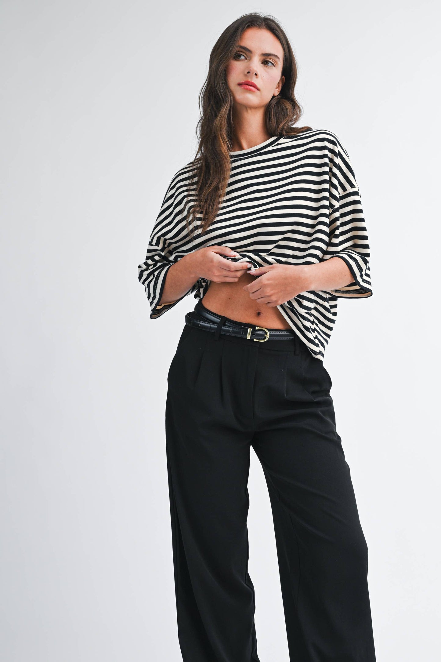 Oversized Stripe Boyfriend Tee