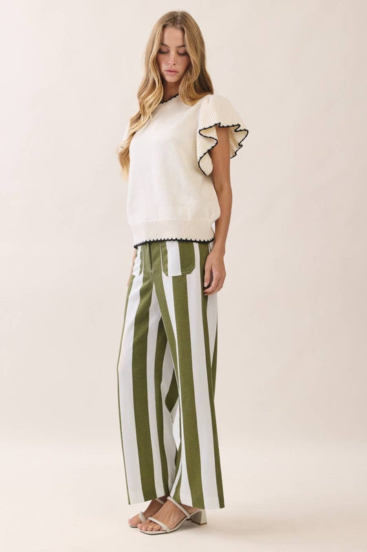 Stripe Wide Leg Pants