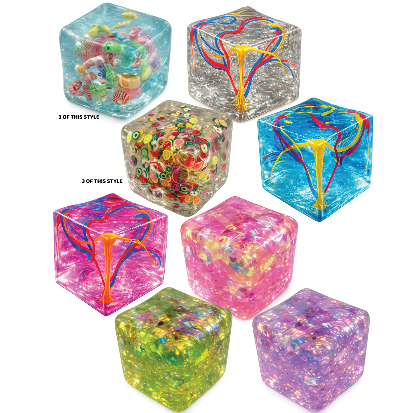 Fun Doh Squishy Charm Cube Fidget Toy Variety -