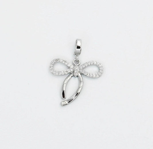 Bow Tie Silver Charm