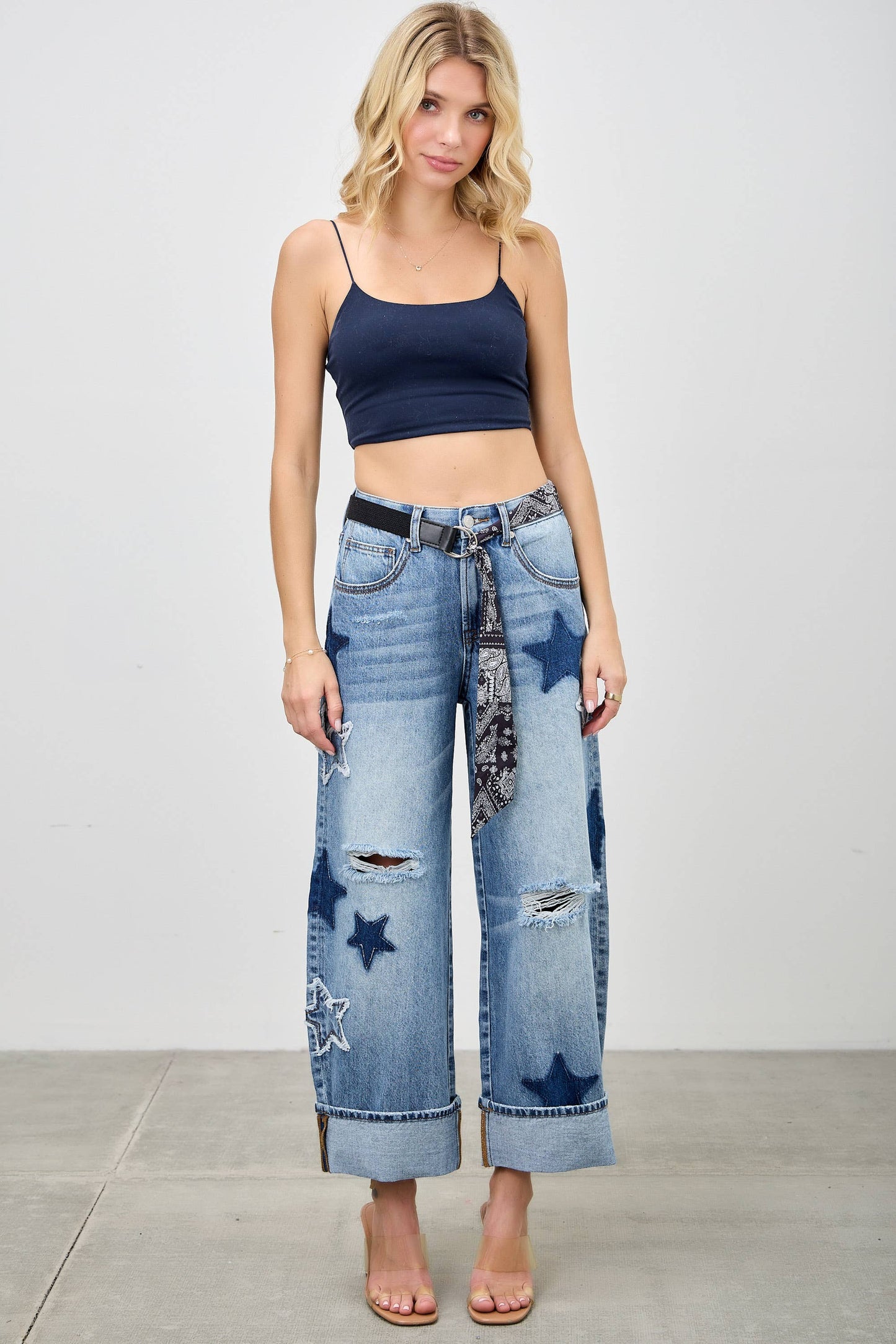 HIGH RISE CUFFED LOW CURVE BARREL WITH STAR 