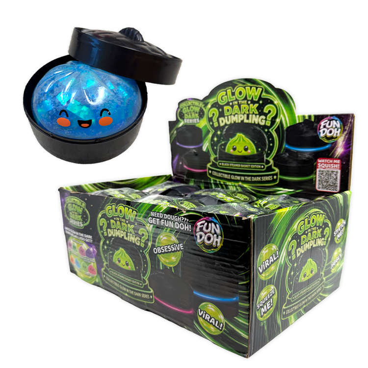 Fun Doh Glow In Dark Mystery Dumpling Squishy Black Basket