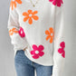 Contrast Intarsia Floral Jacquard Knit Jumper 9 Colors