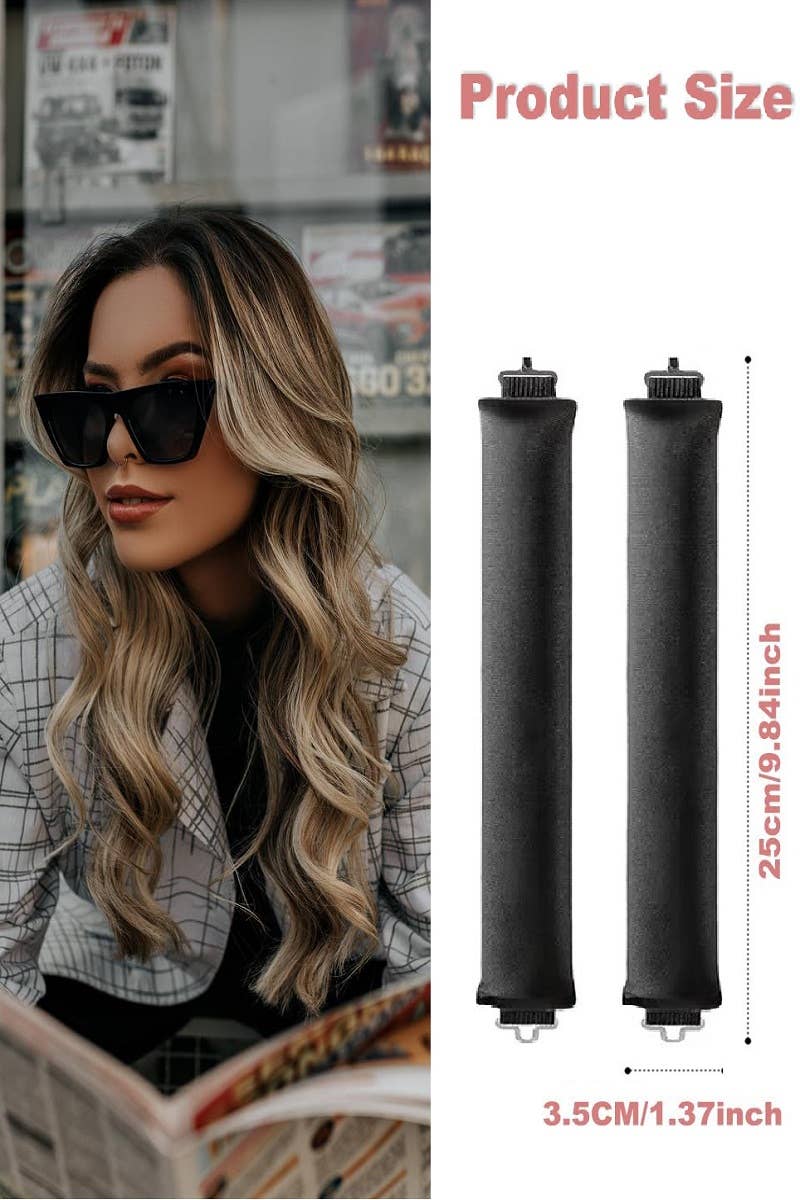 Satin Heatless Hair Curler Curling Flexi Rods Pack