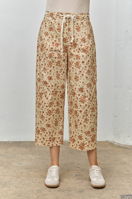 High-Waist Wide Leg Floral Day Pants