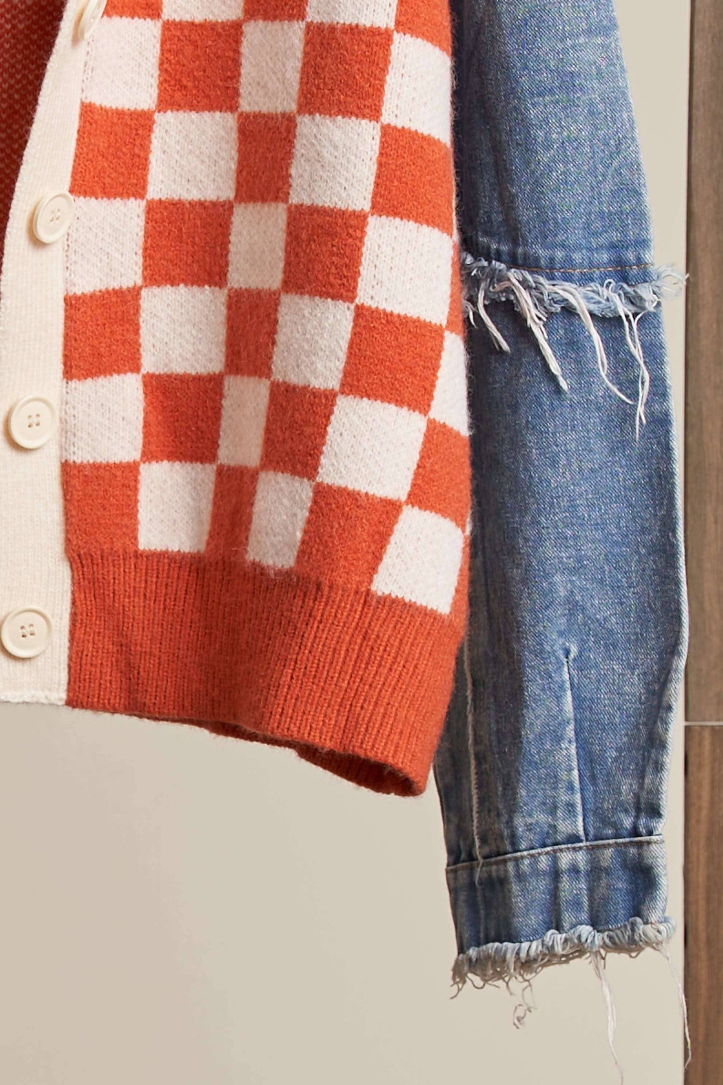 Checker Plaid Cardigan