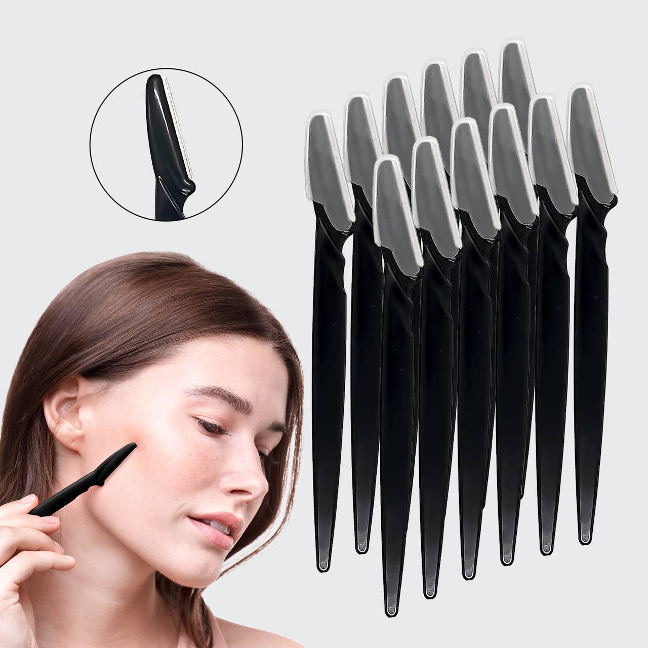 Recycled Plastic Dermaplaners 12pc Set - Black
