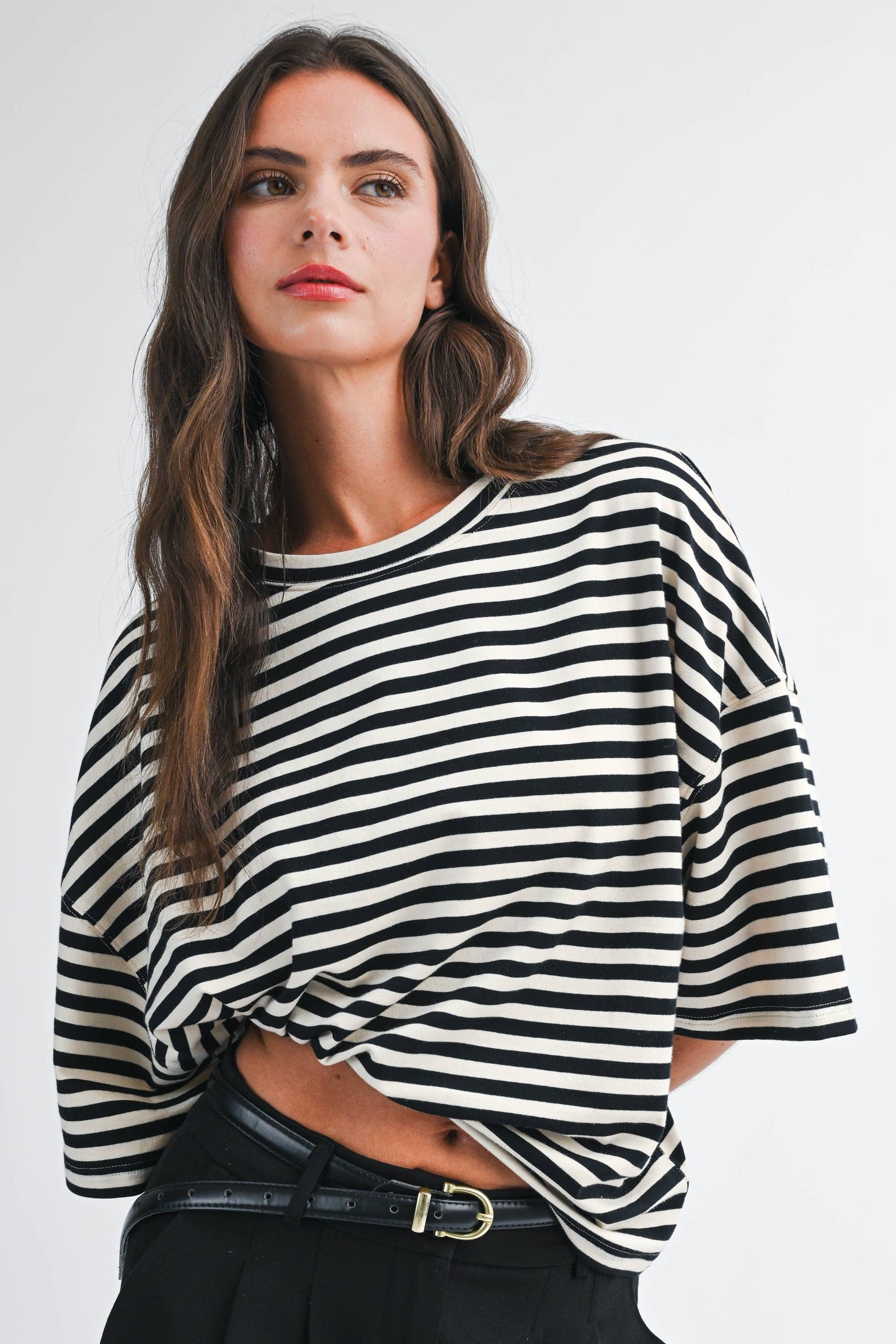 Oversized Stripe Boyfriend Tee