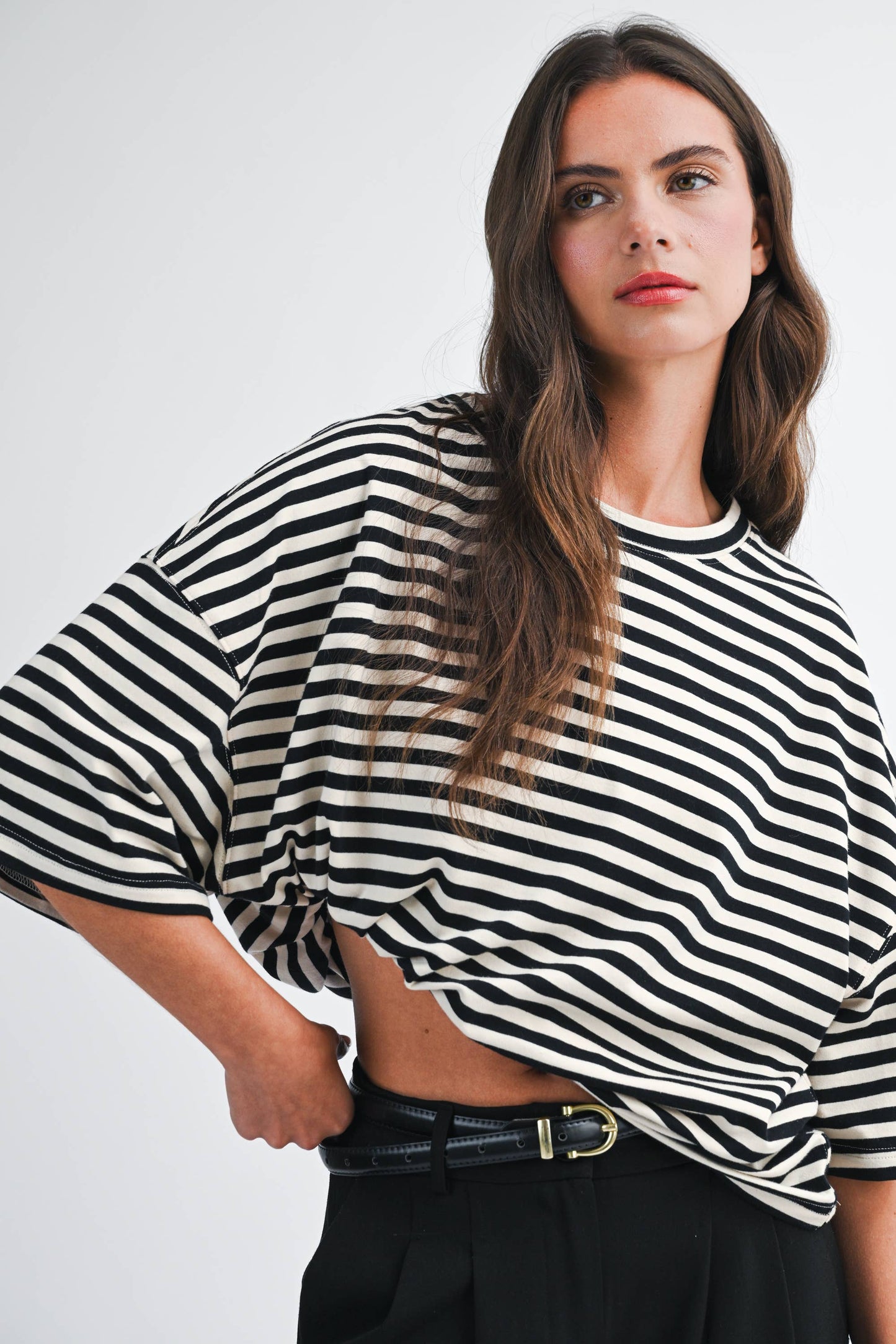 Oversized Stripe Boyfriend Tee