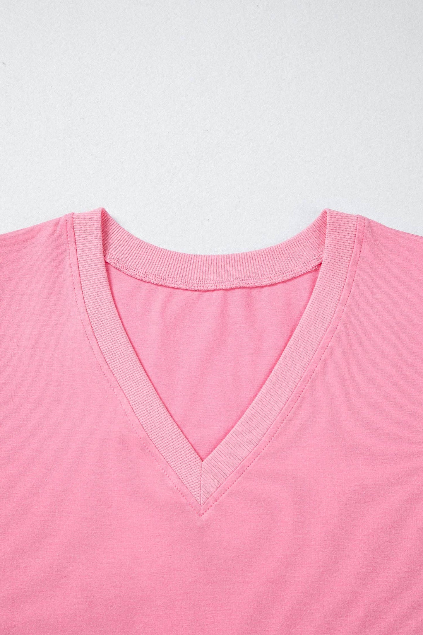 Bonbon Solid V Neck Puff Sleeve Lightweight Blouse Top