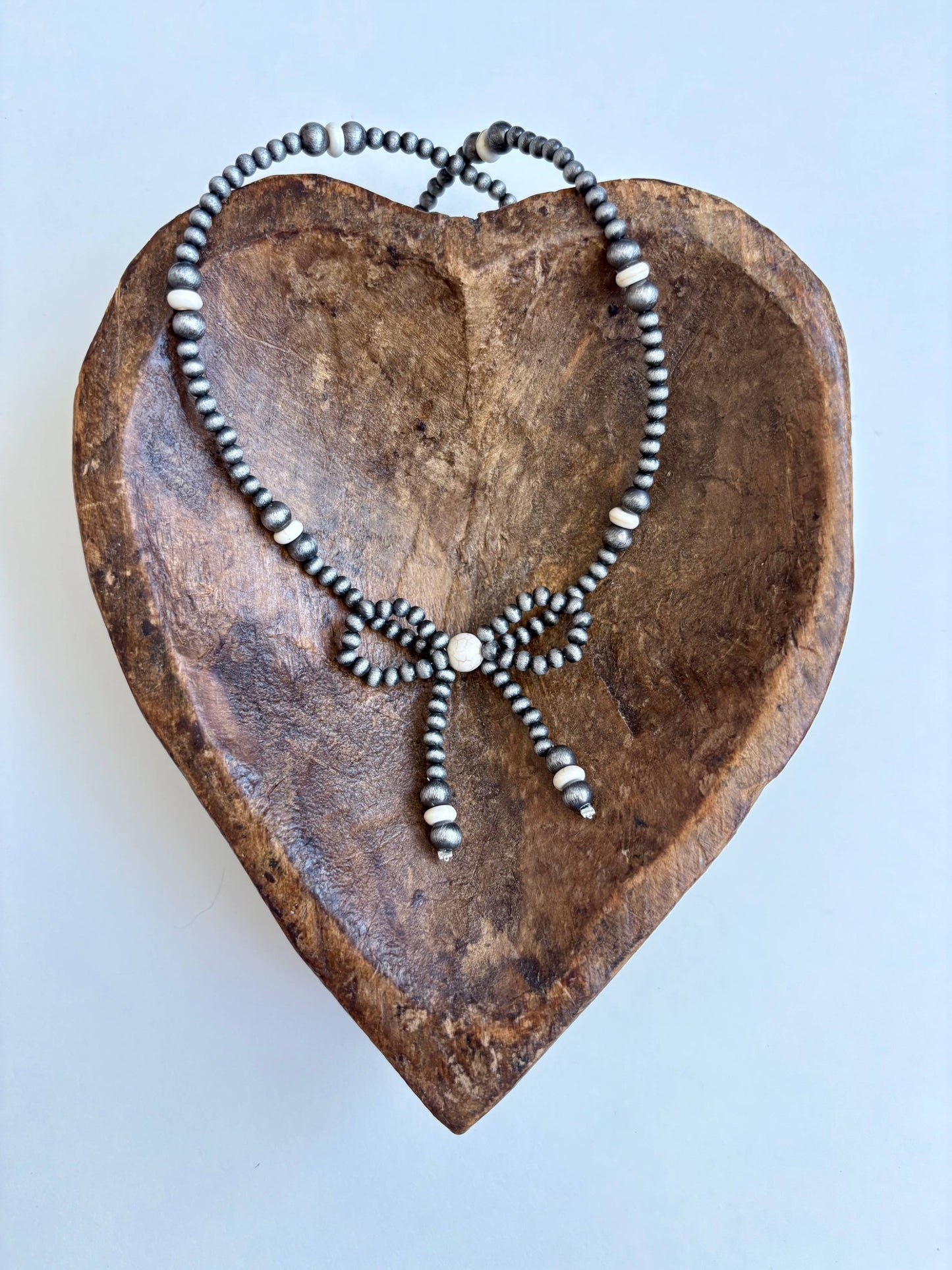 Western Navajo Style Bead Coquette Bow Necklace
