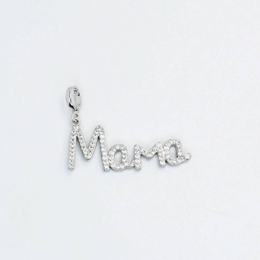 Mama Crystal Charm Silver
