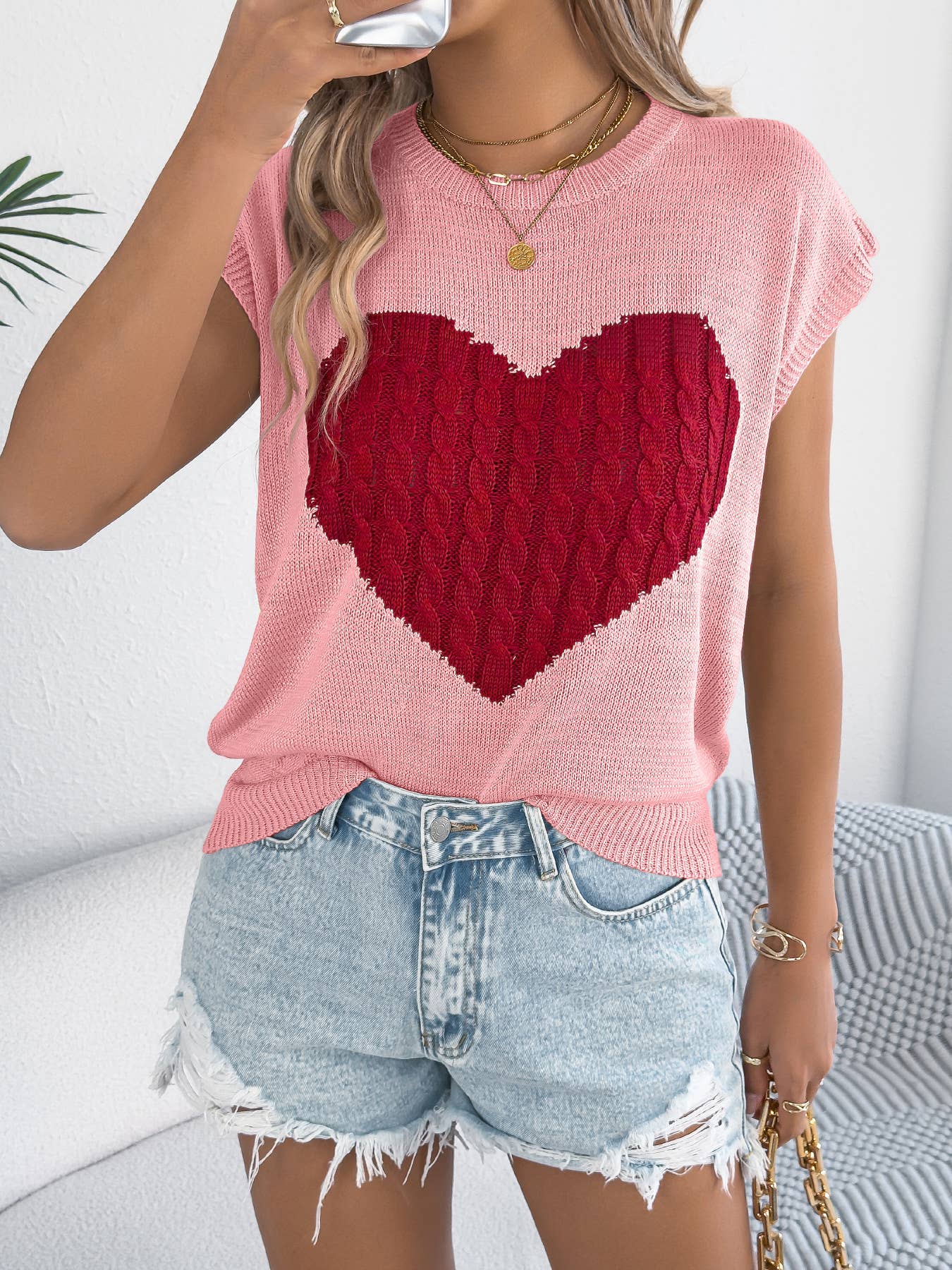 Valentine Heart Knit Sweater