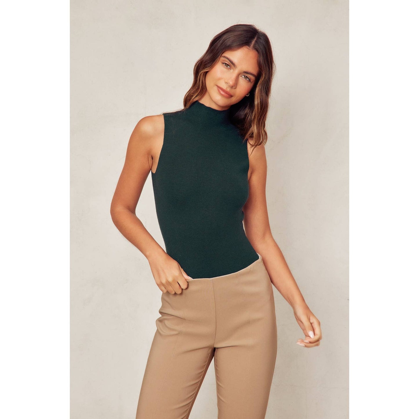Turtleneck Tank Knitted Bodysuit