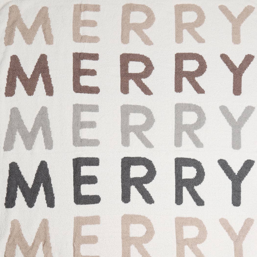 Multi Color Merry Pattern Print Cozy Throw Blanket