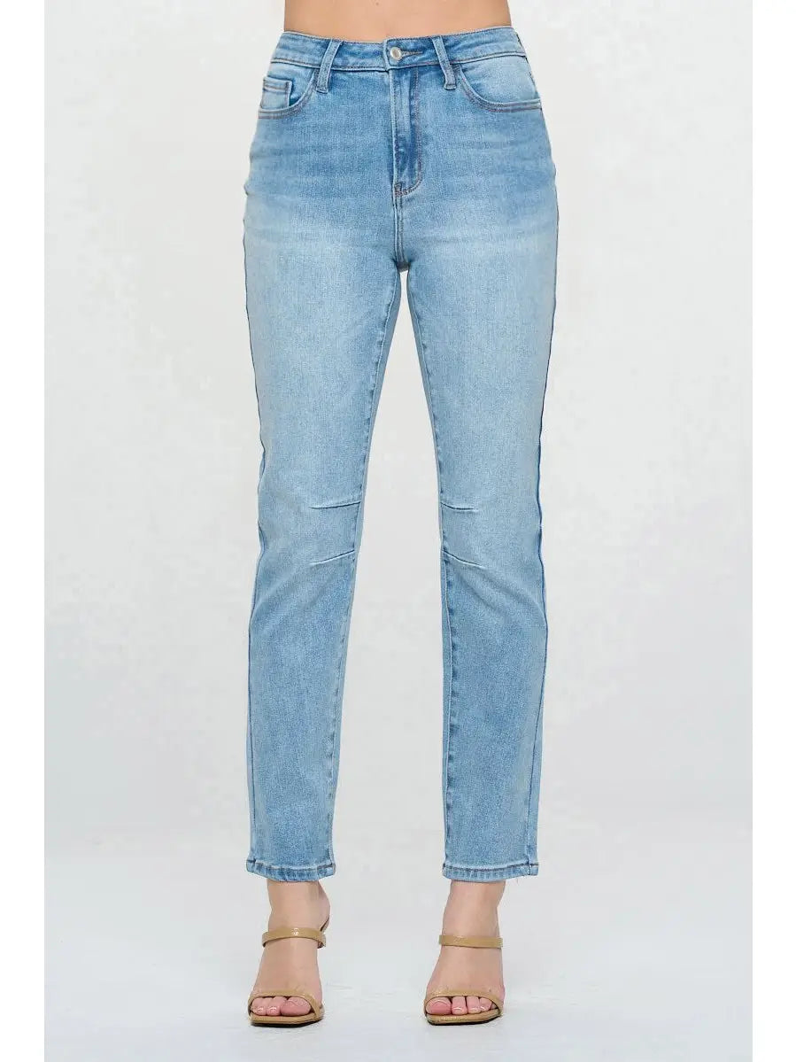 Medium Wash - High Rise Skinny Jeans