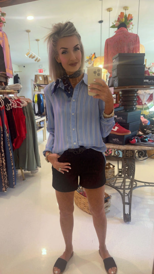 High-rise Color denim Jeans  Shorts Stretchy / 5 pockets