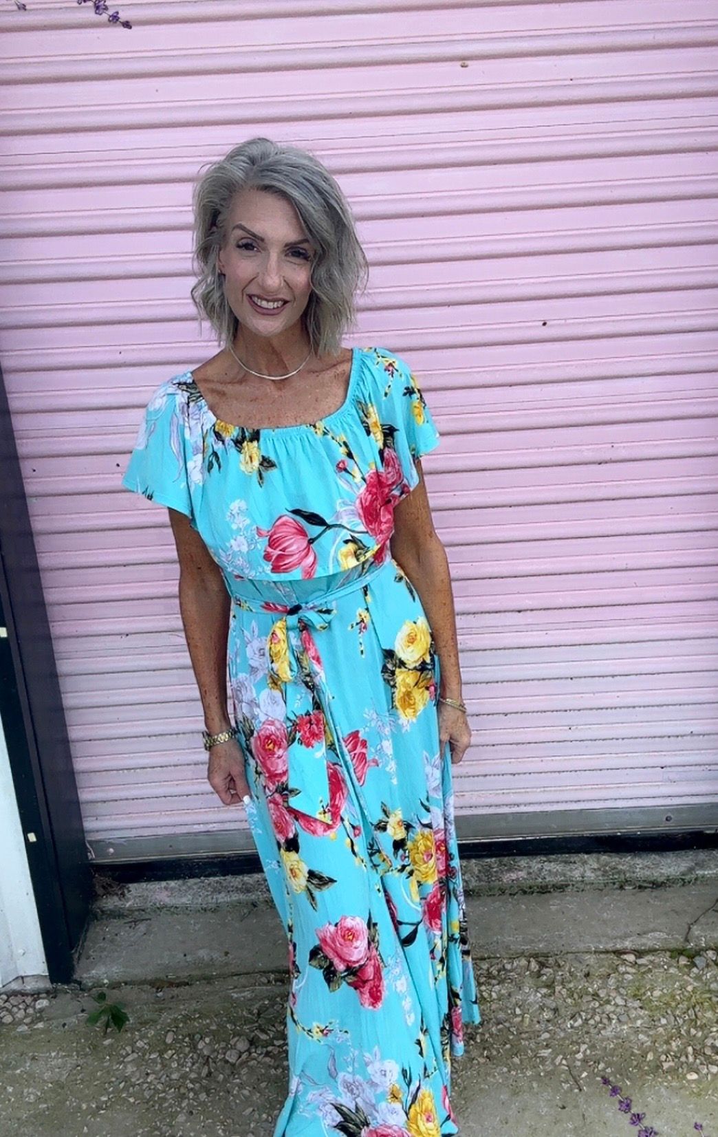Floral Maxi Dress with Belt